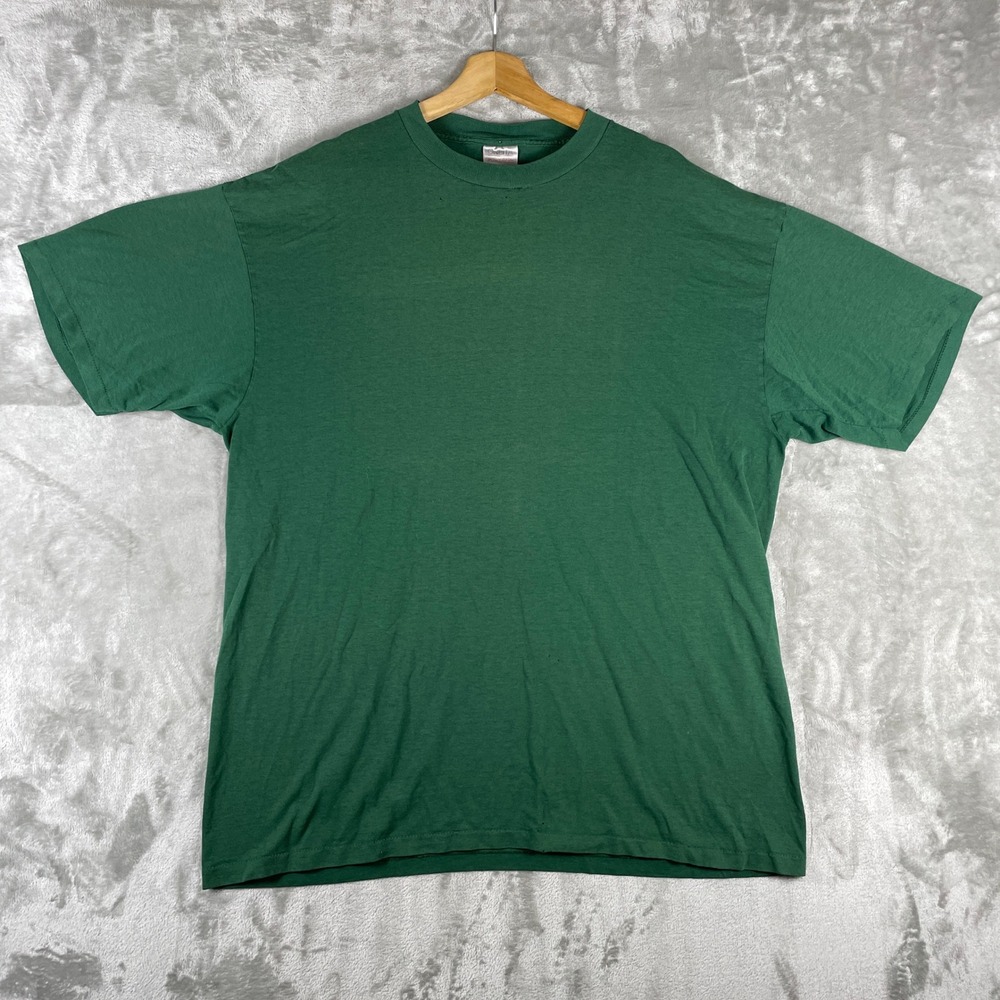 Vintage Oneita T-Shirt Mens XXL Green Power 50 Plus Blank Single Stitch